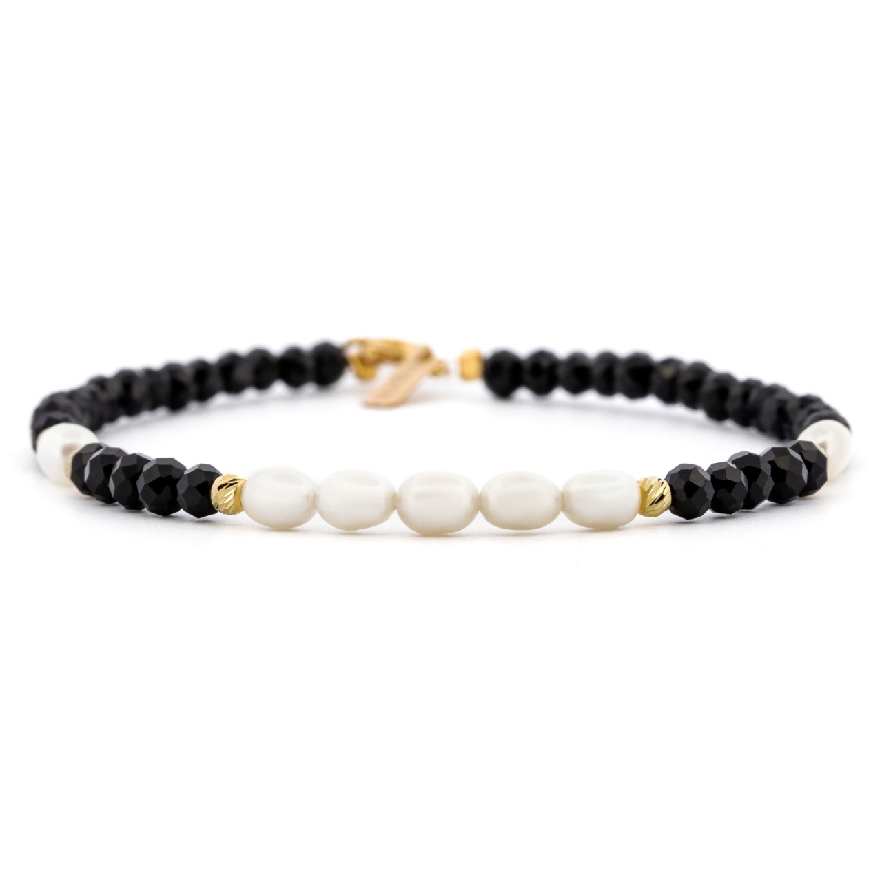 Bratara Little Black cu Perle de Cultura, cristale si AUR 14k