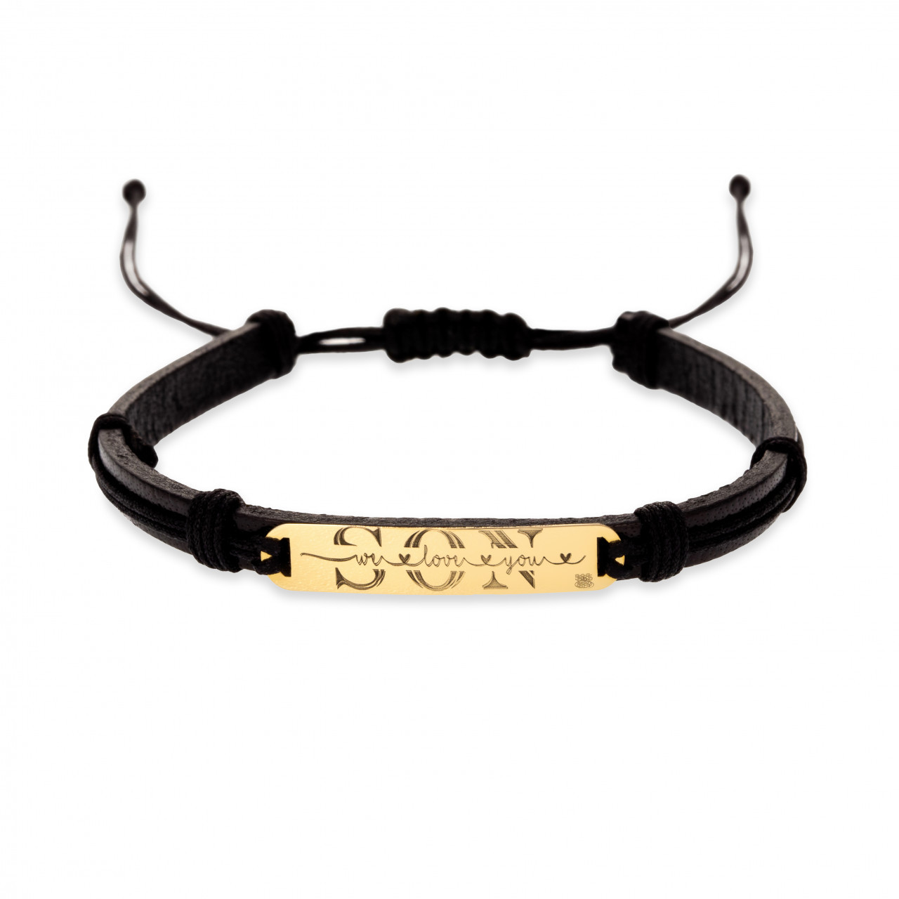 Bratara Son we love you din AUR 14K si Piele Naturală