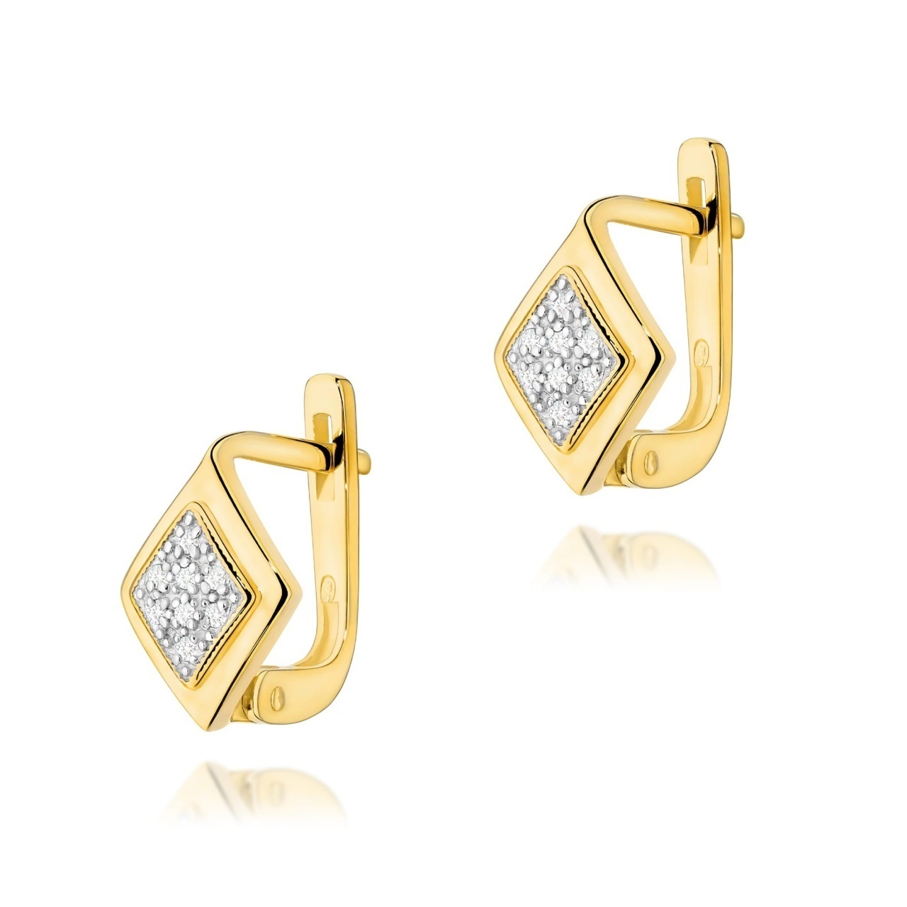 Cercei Aur 14K cu Diamante Naturale 0.08 ct