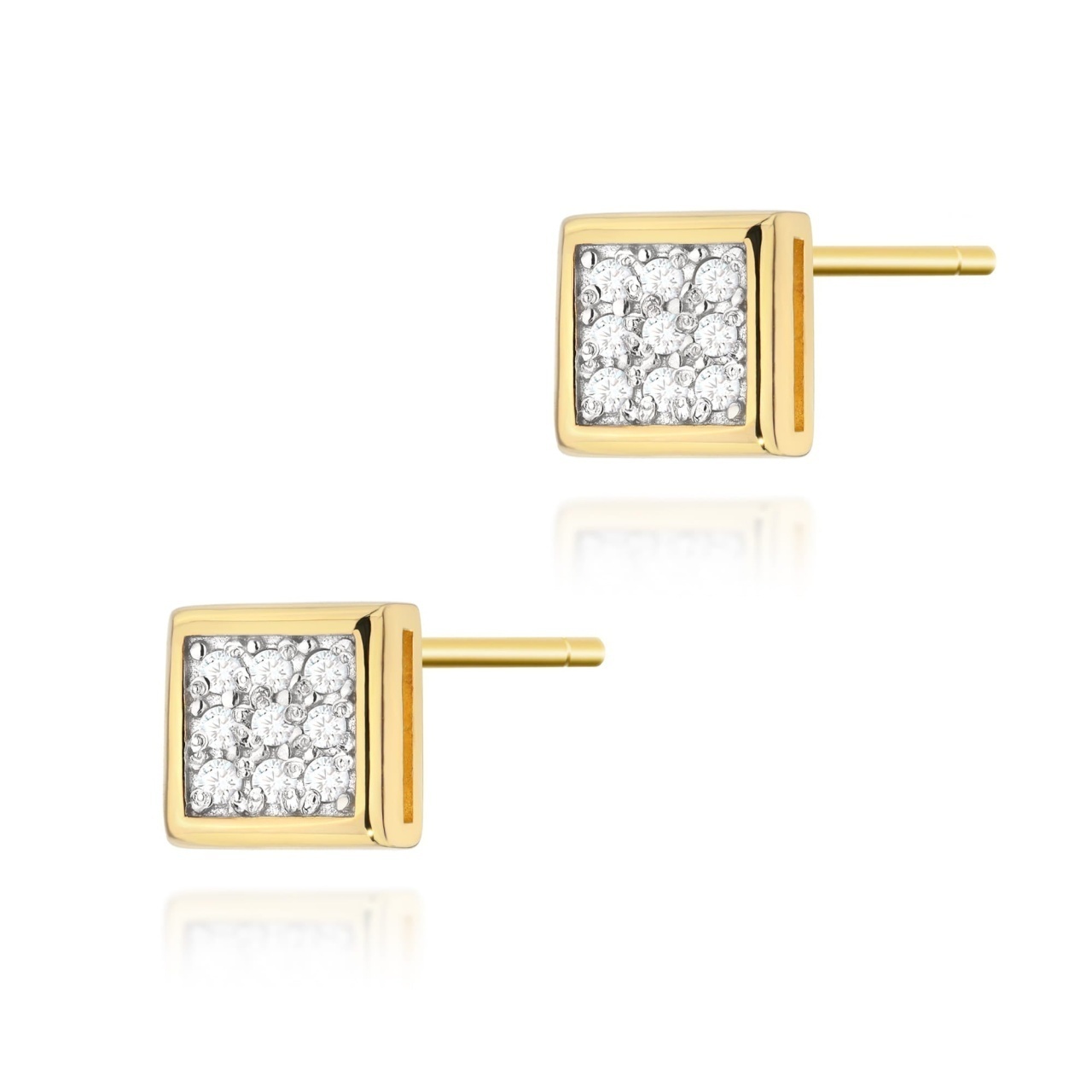Cercei Aur 14K cu Diamante Naturale 0.09 ct