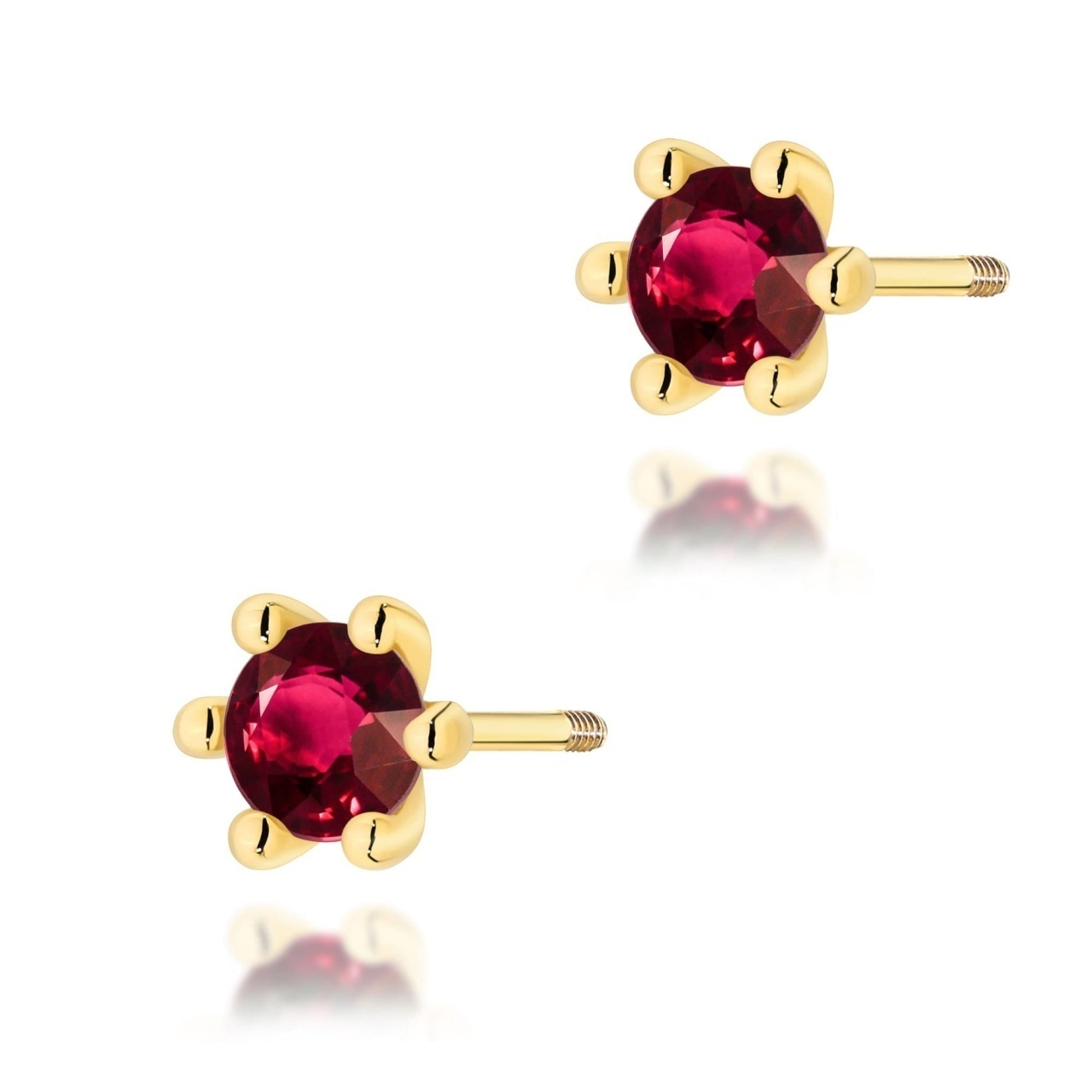Cercei Aur 14K cu Rubin 0.30 ct Filet cu Protectie
