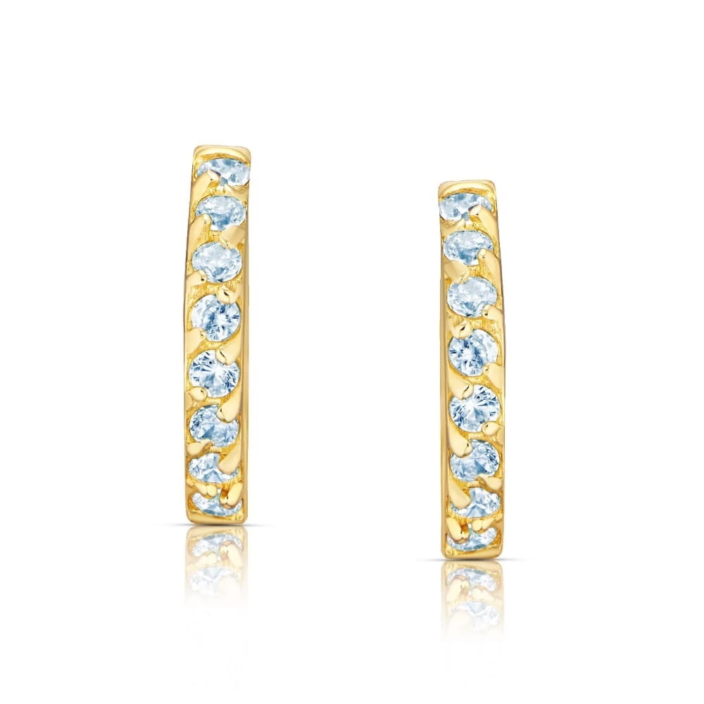 Cercei Aur 8K Princess Sparkle Albastru
