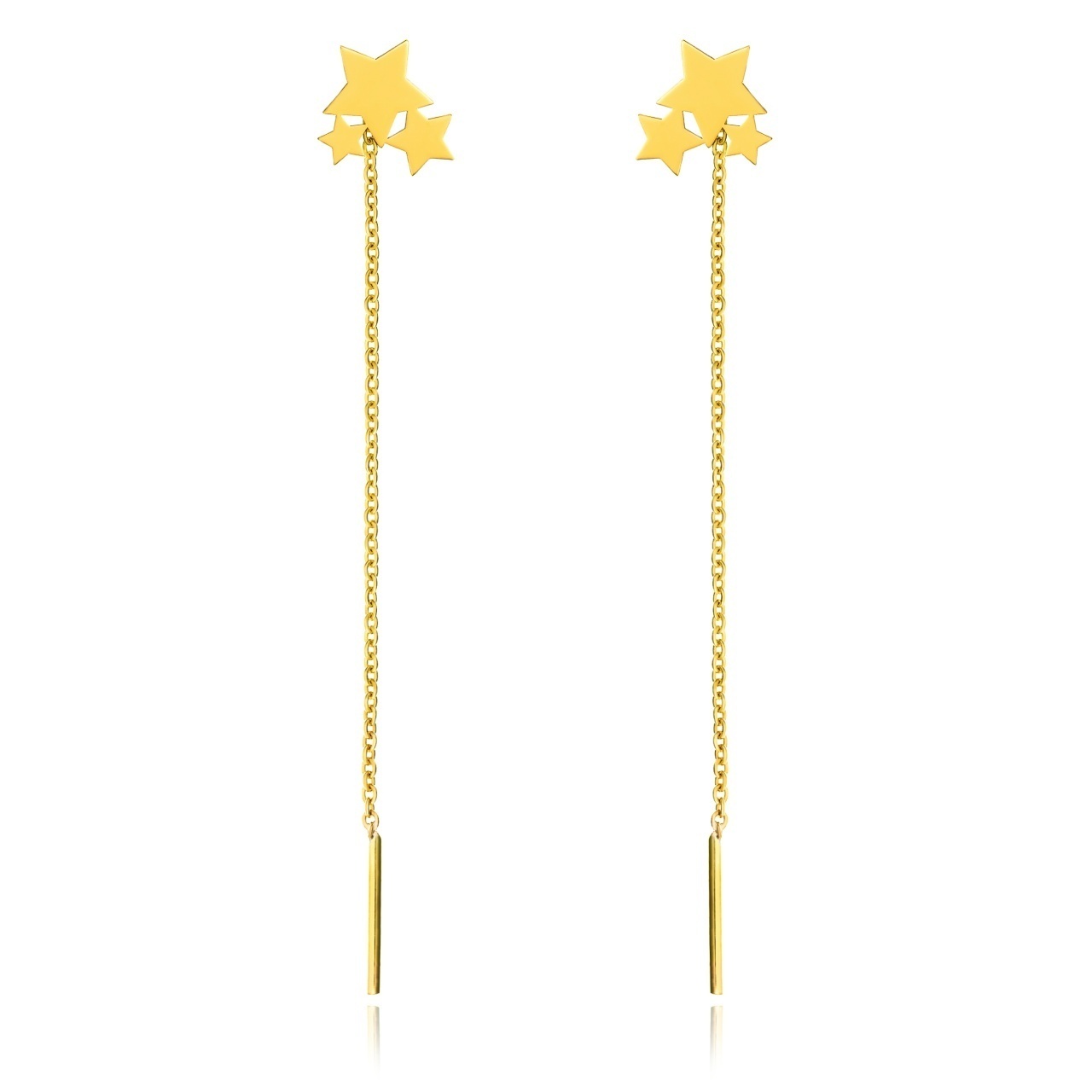 Cercei Stars din AUR 14K cu lantișor