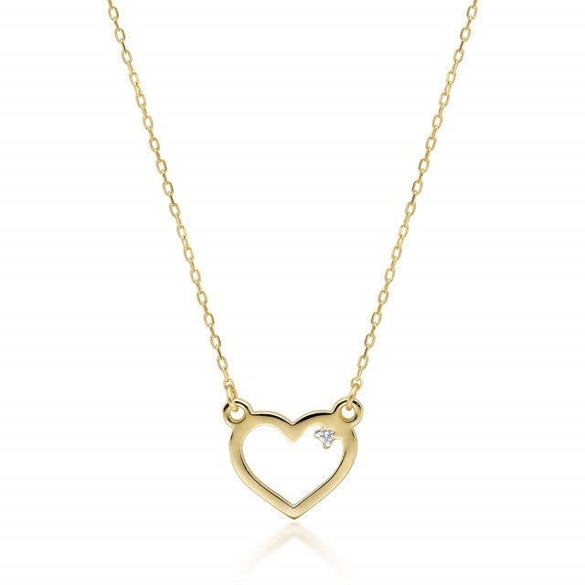 Colier Aur 14K cu Diamant Natural 0.01 ct