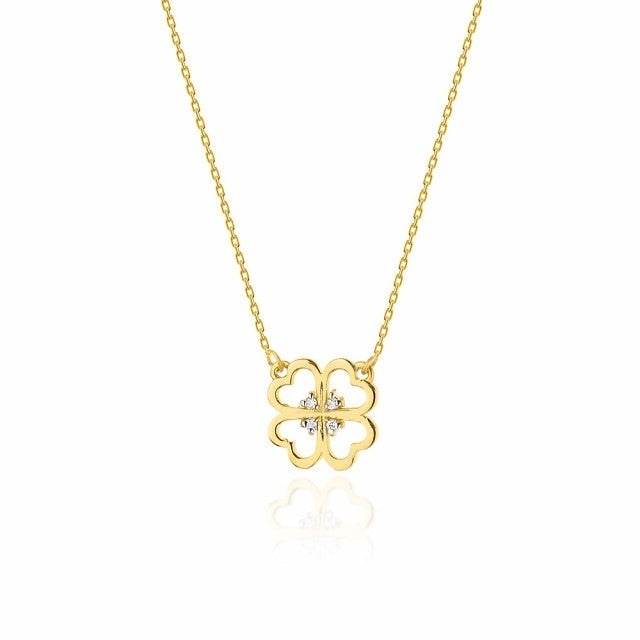 Colier Aur 14K cu Diamante Naturale 0.02 ct