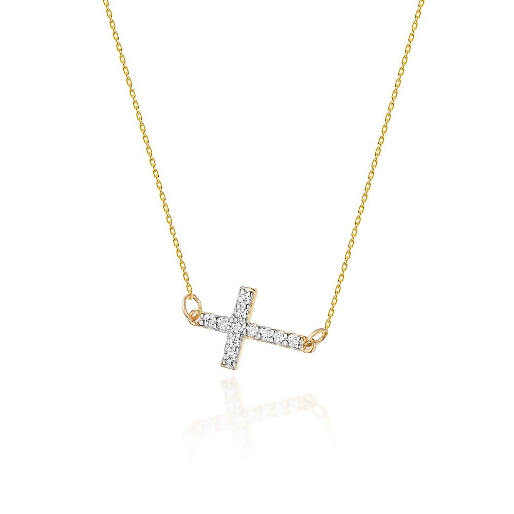 Colier Aur 14K cu Diamante Naturale 0.06 ct