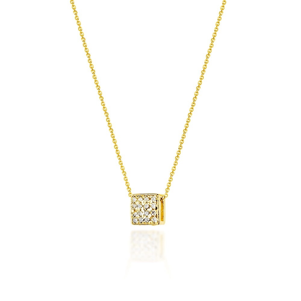 Colier Aur 14K cu Diamante Naturale 0.08 ct