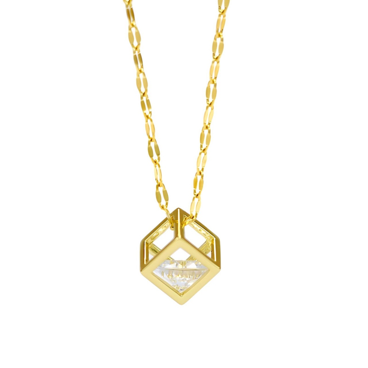 Colier Cubic din Inox placat cu AUR 18K