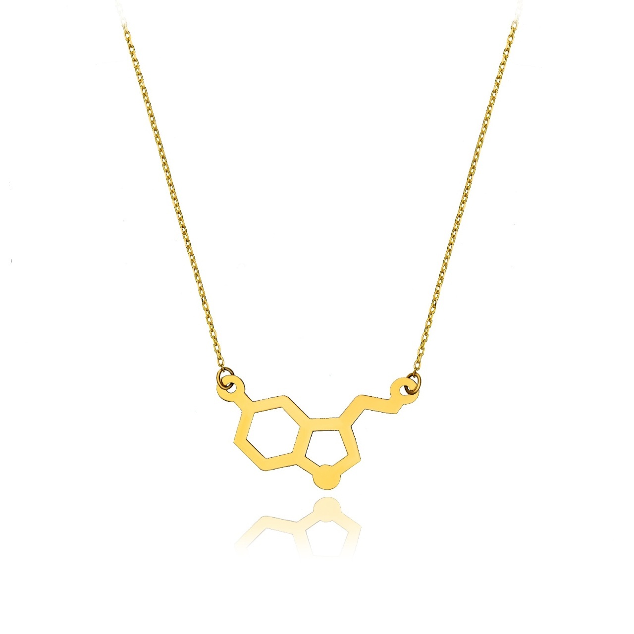 Colier Molecula Serotonina din AUR 14K