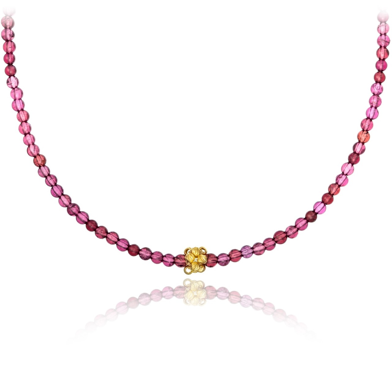 Colier Strawberry din AUR 14K si Granate