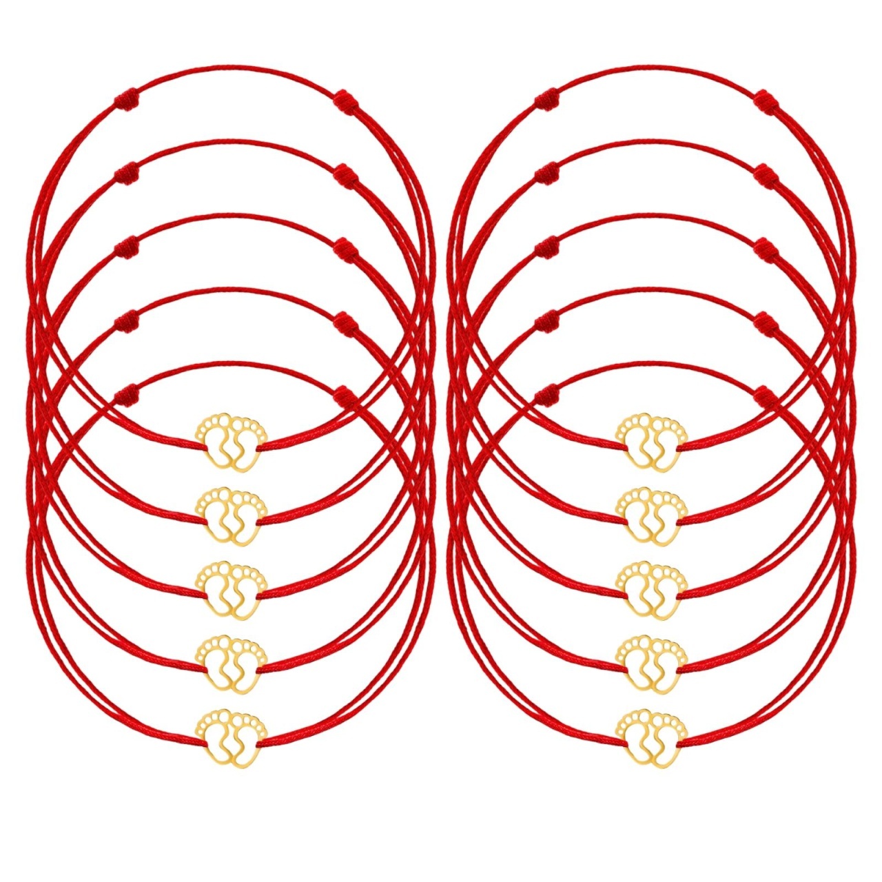 Engros Lot 10 brățări Talpite Bebe Clasic Collection din Aur 14K