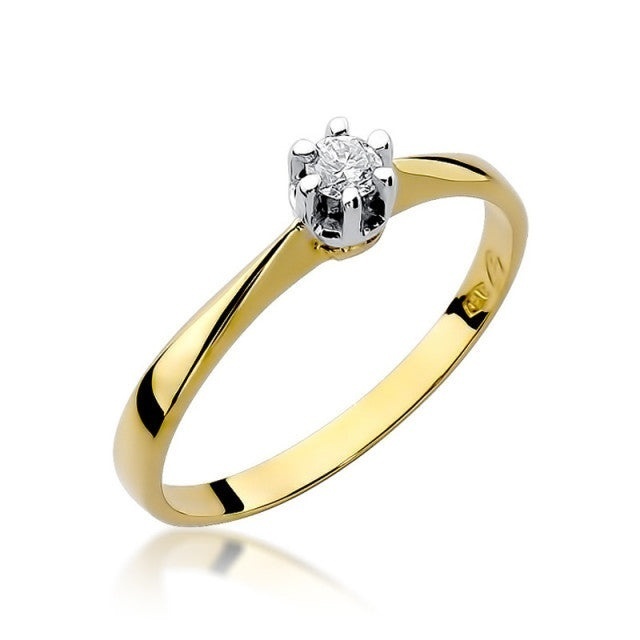 Inel Aur 14K cu Diamant Natural 0.10 ct