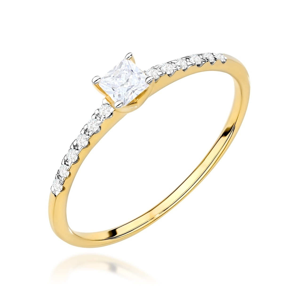 Inel Aur 14K cu Diamante de Laborator 0.21 ct
