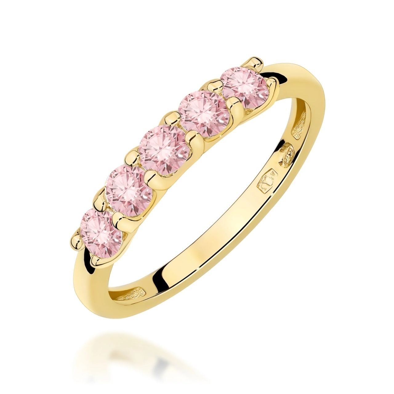 Inel Aur 14K cu Diamante Roz de Laborator 0.50 ct