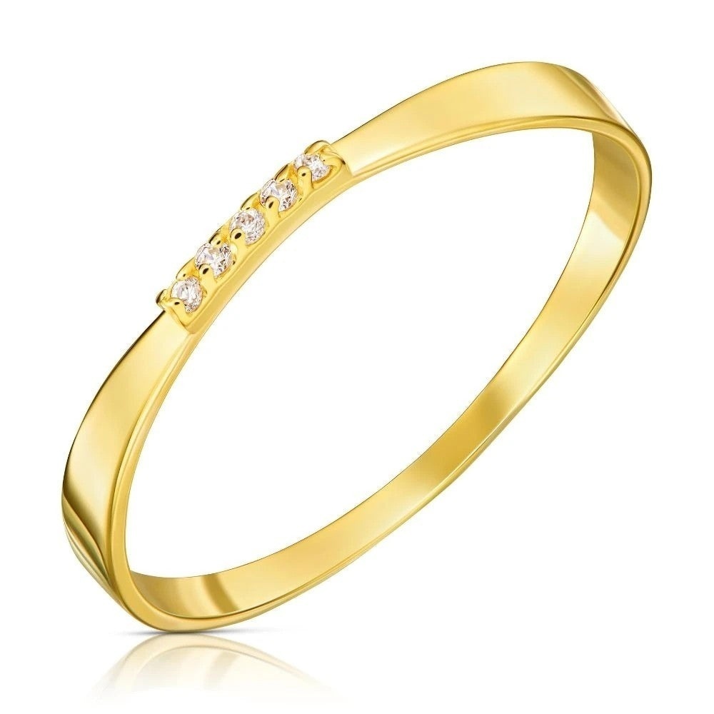 Inel Aur 8K cu Zirconii - Eleganță Aurie, Design Rafinat