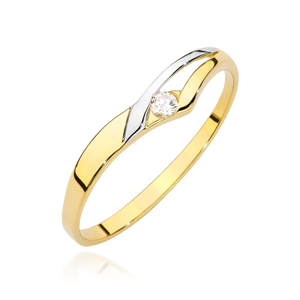 Inel Aur 9K cu Diamant Natural 0.04 ct