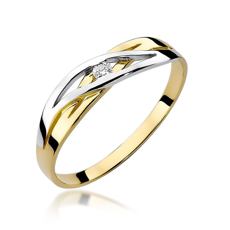 Inel Aur 9K cu Diamant Natural 0.04 ct