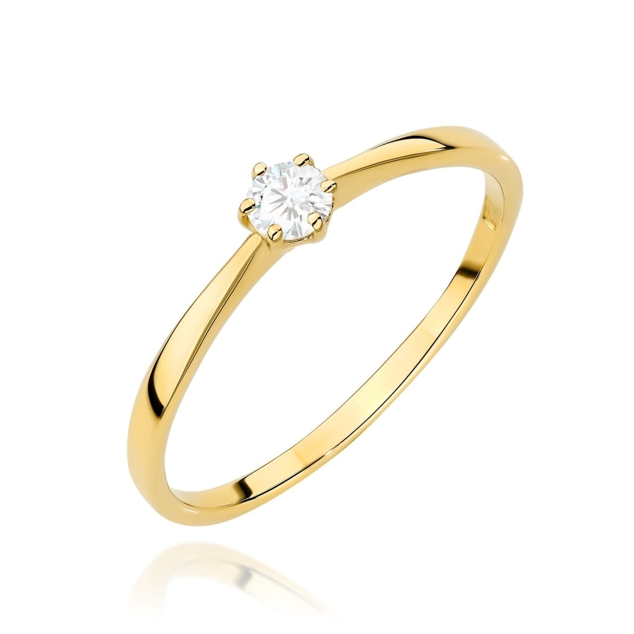 Inel Aur 9K cu Diamant Natural 0.10 ct
