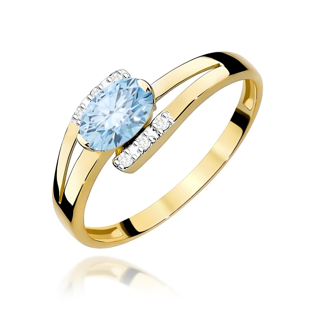Inel Aur 9K cu Diamante de Laborator 0.55 ct