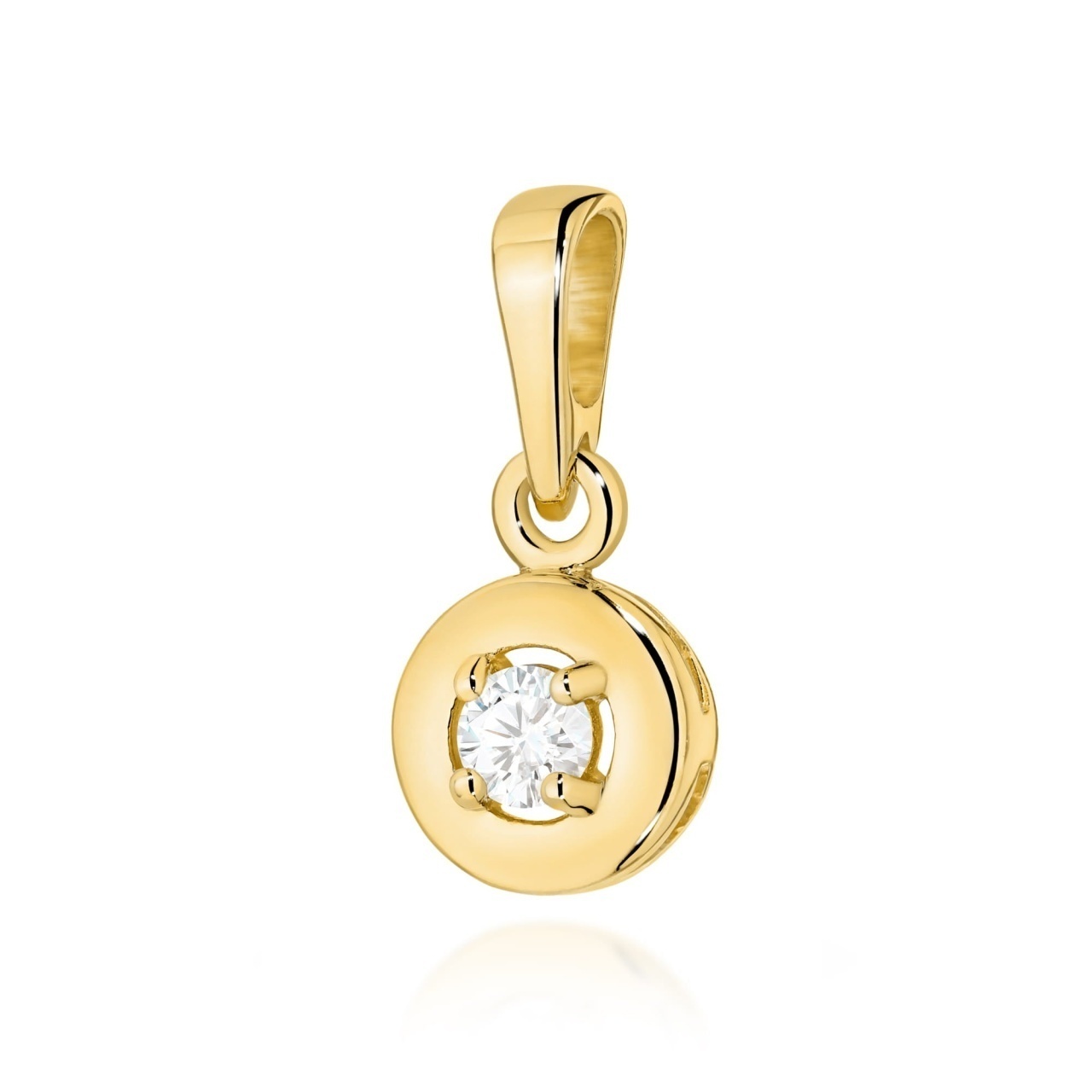 Pandantiv Aur 14K cu Diamant Natural 0.10 ct