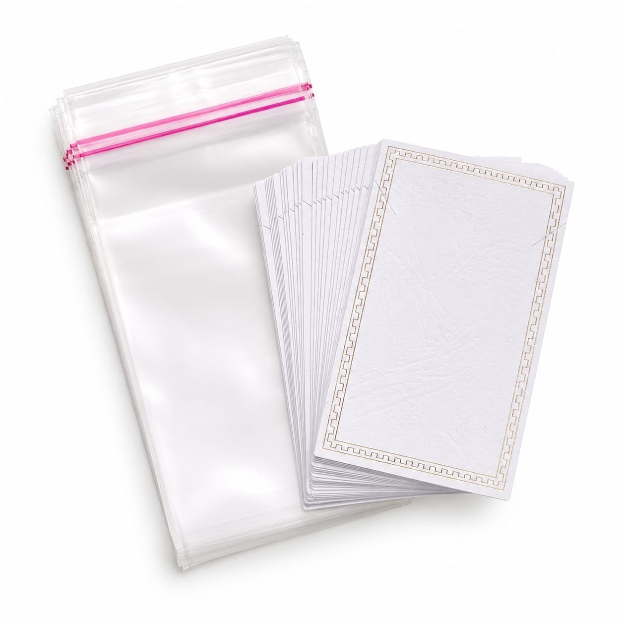 Set 100 ambalaje de colier carton + folie 8x5cm