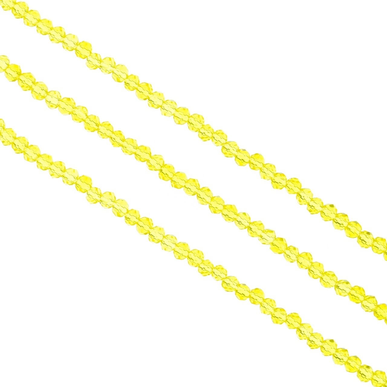 Șirag cristale rondele 3mm - Galben Transparent