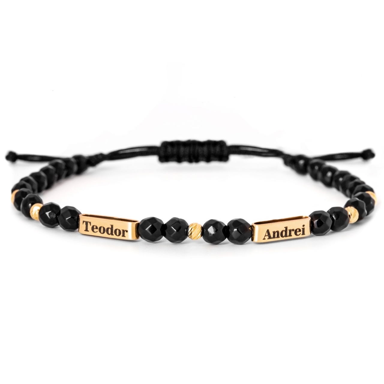 Bratara Family Link cu Onix si elemente din aur 14K personalizabile