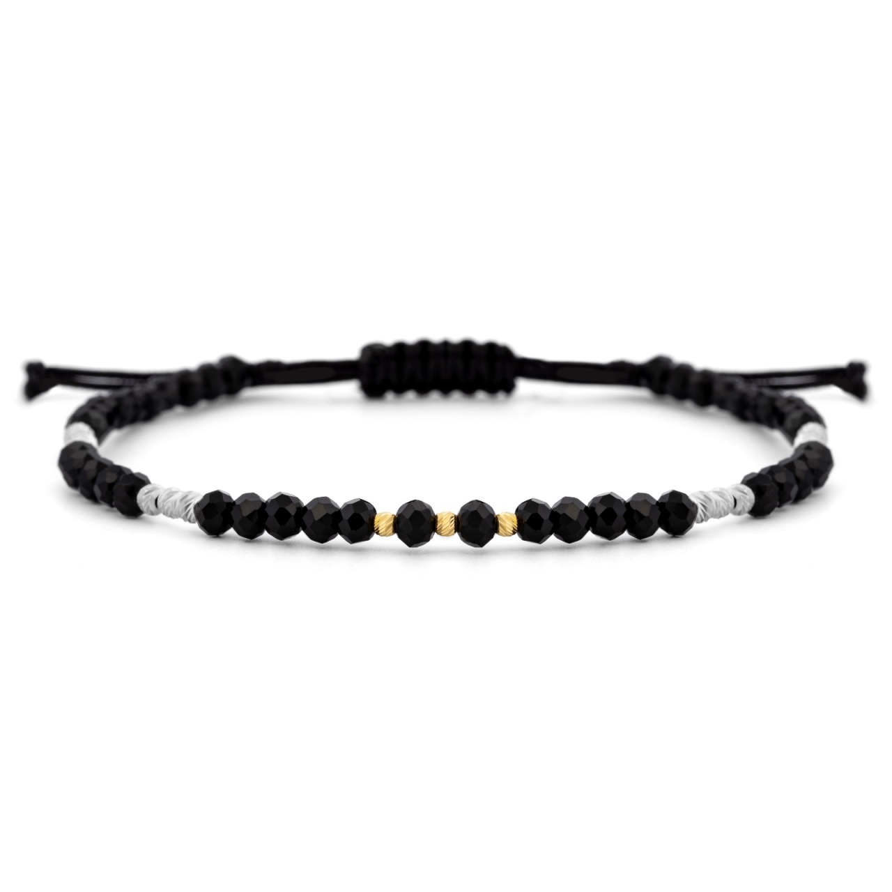 Bratara Only Black Silver&Gold cu bile din aur si argint