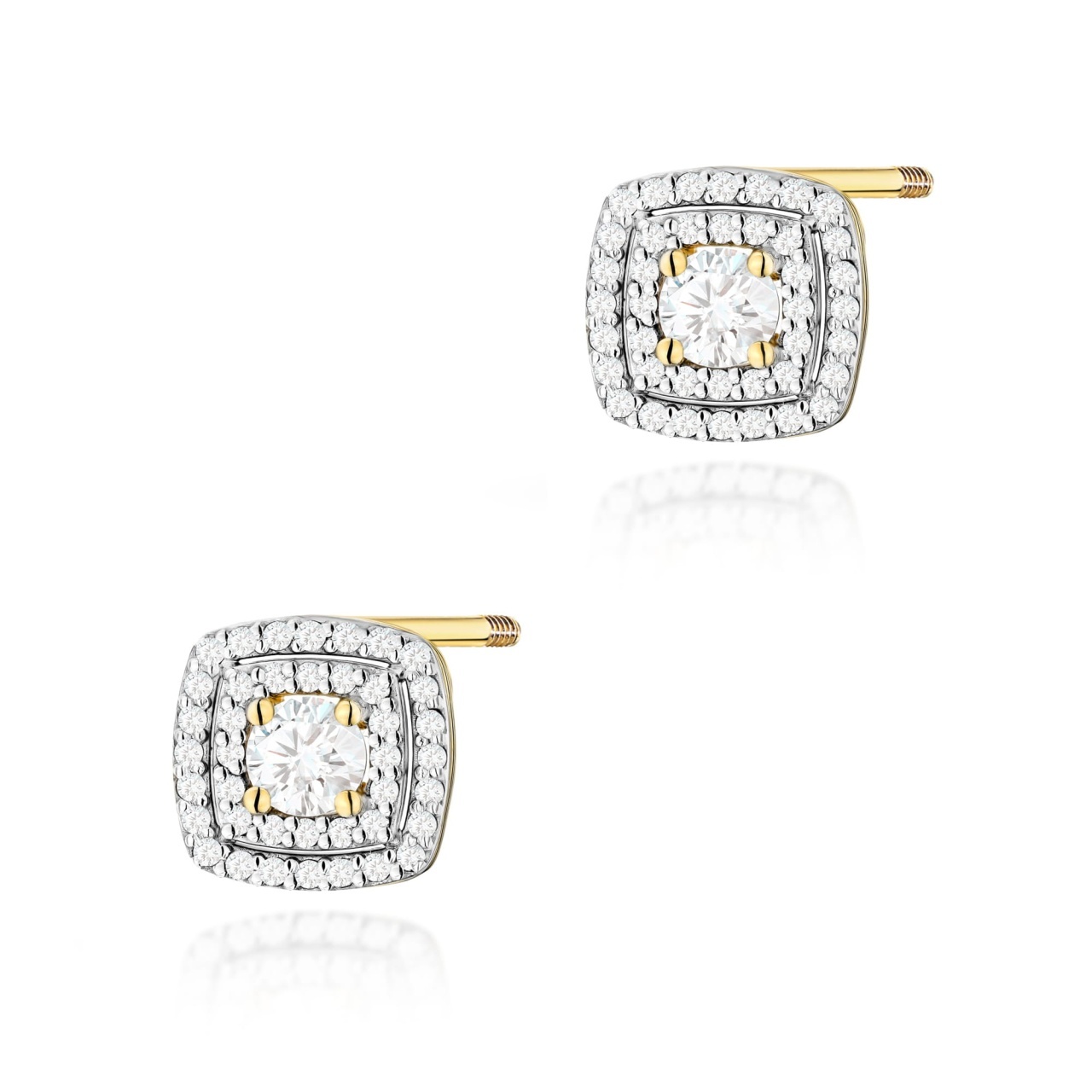 Cercei Aur 14K cu Diamante de Laborator 0.70 ct Filet cu Protectie