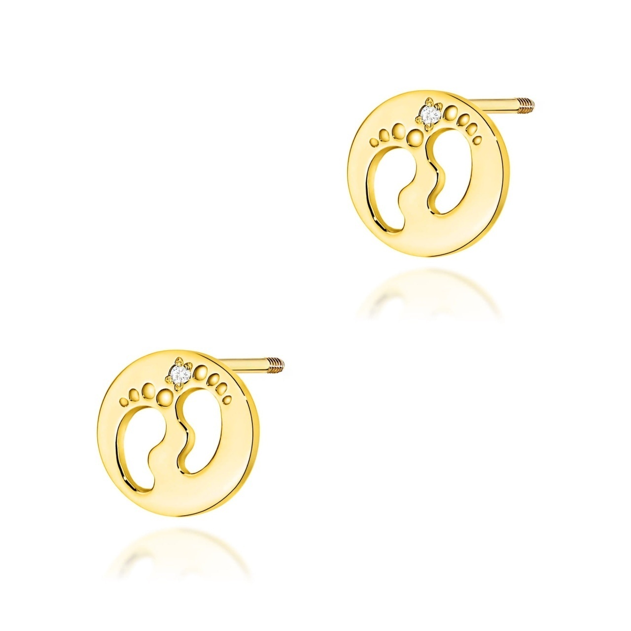 Cercei Aur 14K cu Diamante Naturale 0.01 ct Filet cu Protectie
