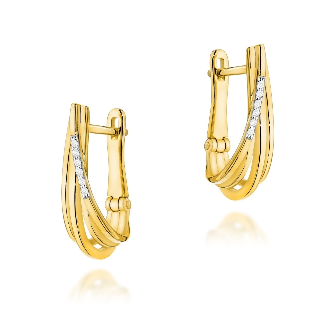 Cercei Aur 14K cu Diamante Naturale 0.06 ct