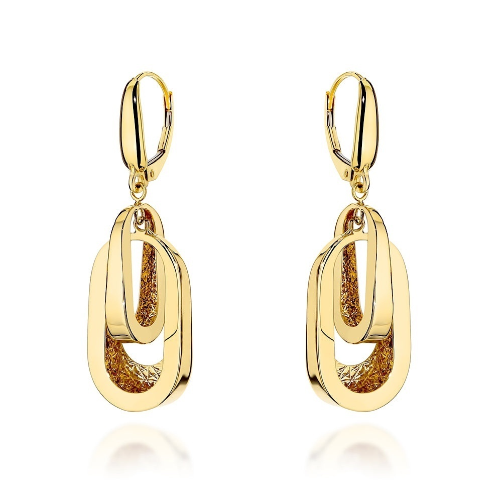 Cercei Aur 14K Ovali Dubli Ajourati - Eleganță Atemporală