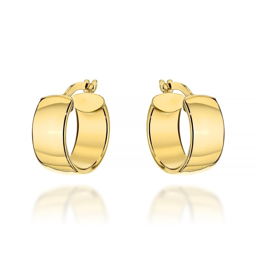 Cercei Aur 14K Rotunzi Late - Eleganță Clasic