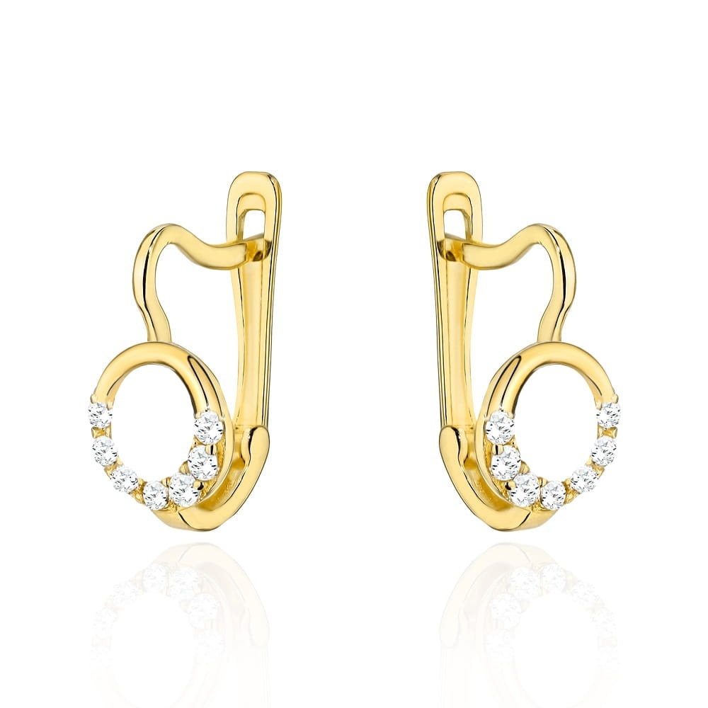 Cercei Cerculețe Elegante din Aur 14K cu Cristale