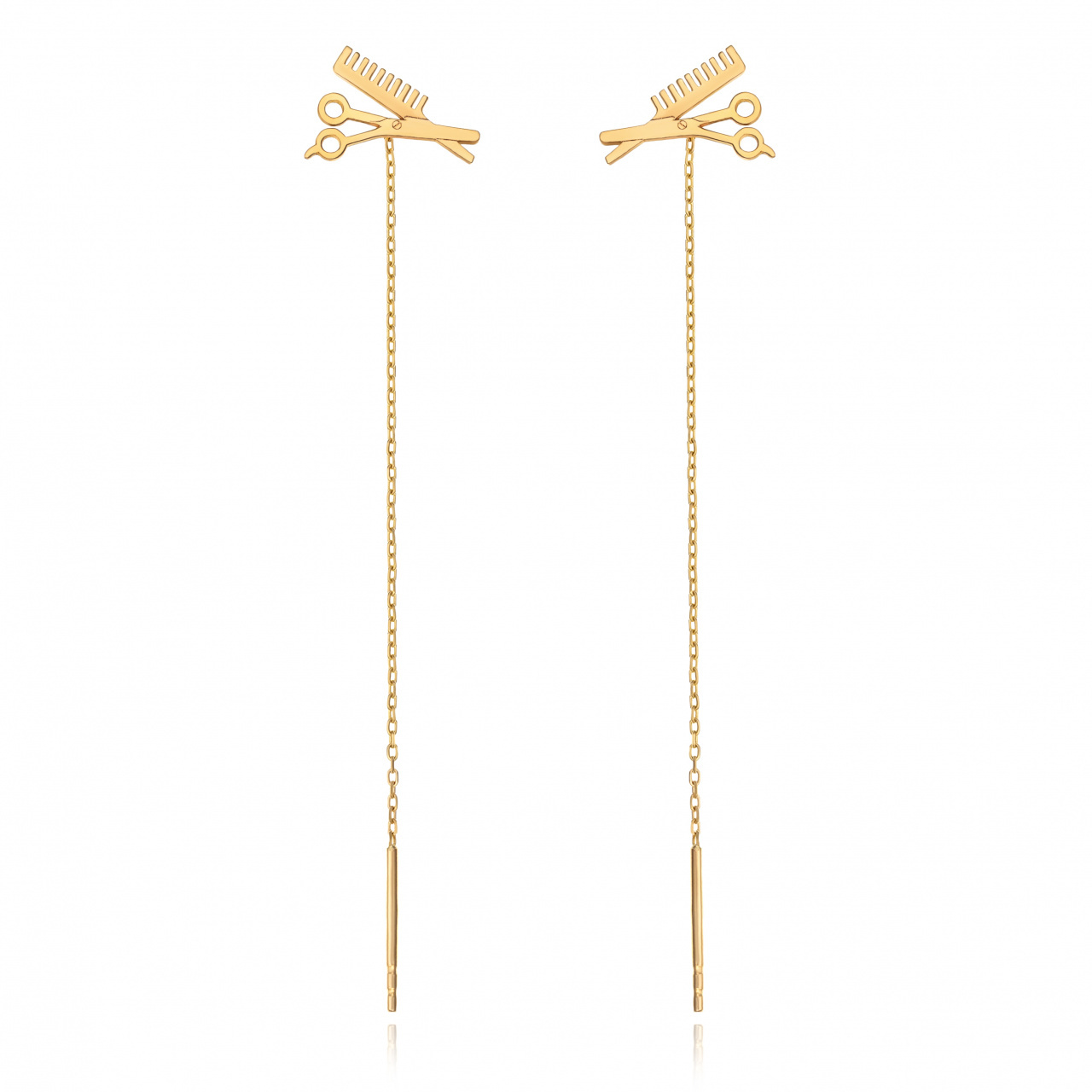 Cercei Hairstylist din AUR 14K cu lantisor