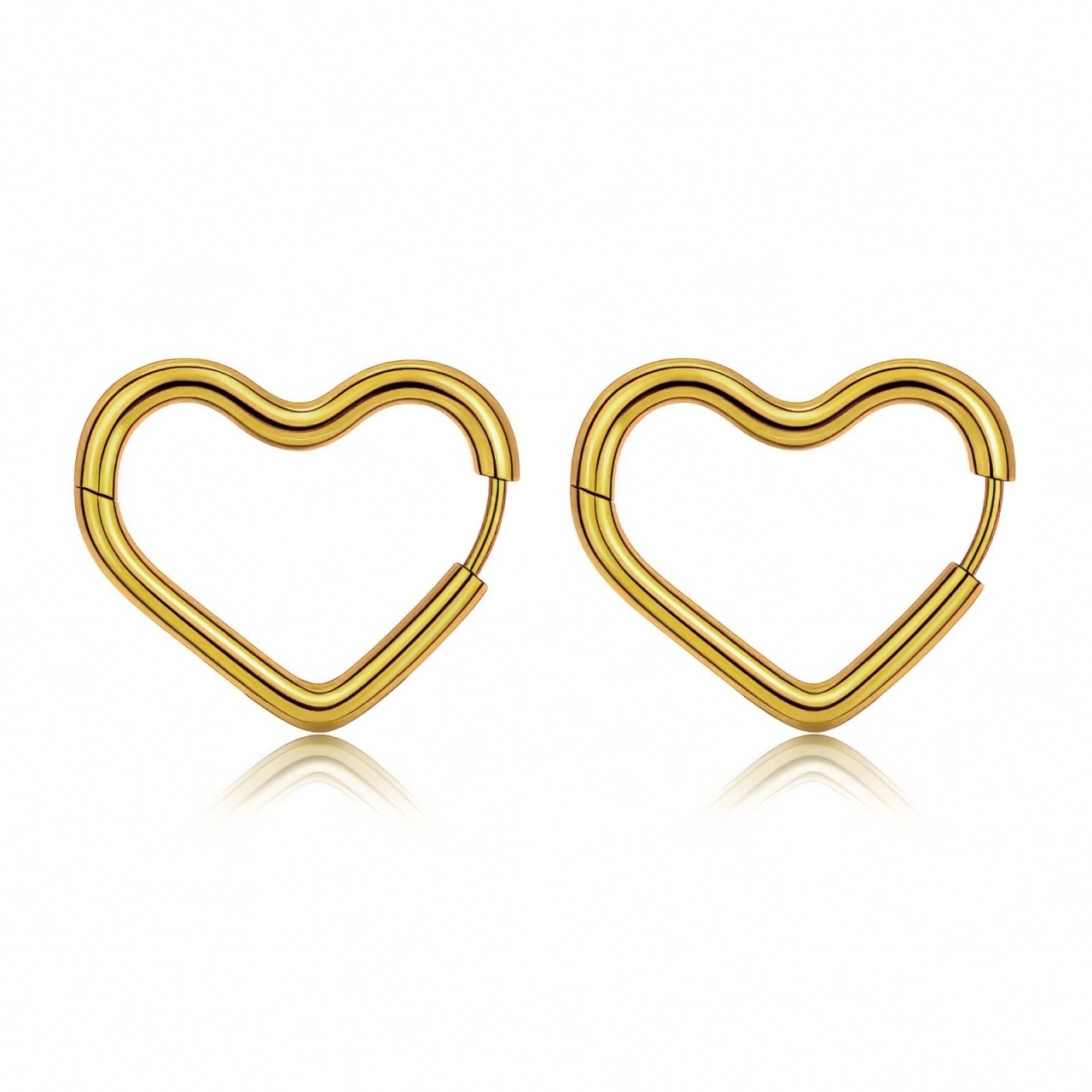 Cercei Hearts din inox placat cu aur 18K, model tip Congo