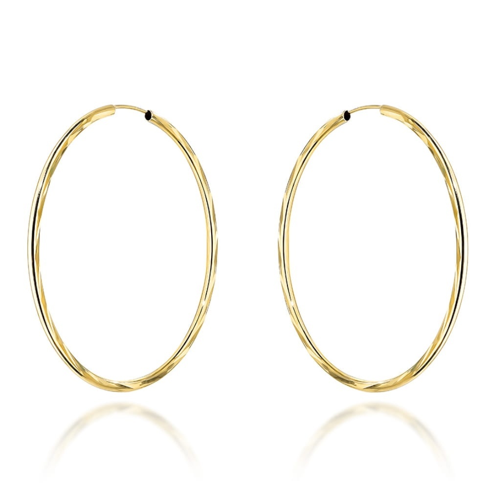 Cercei Rotunzi Super Ușori din Aur 14K (6cm)