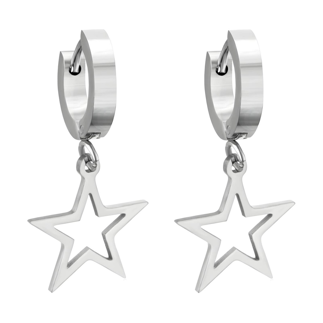 Cercei White Stars din Inox placat cu AUR alb