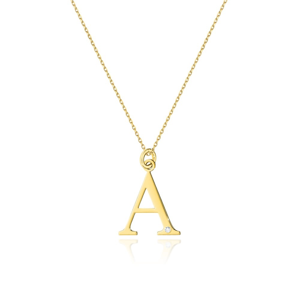 Colier Aur 14K cu Diamant Natural 0.01 ct
