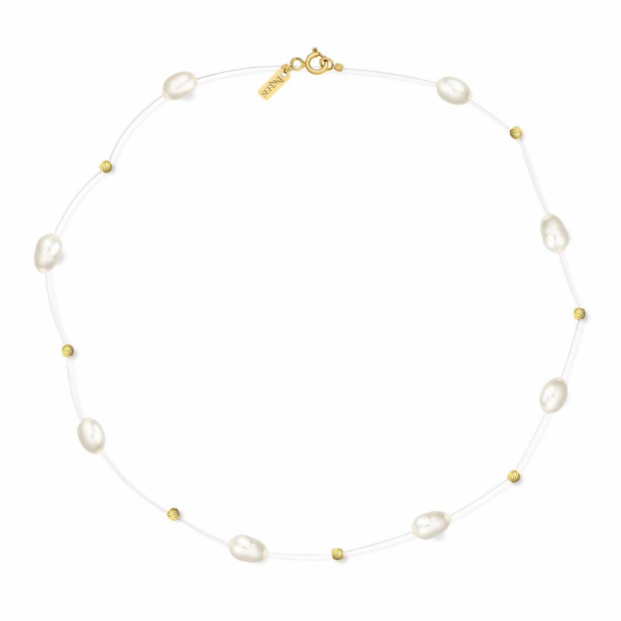 Colier Rice Gold Pearls din AUR 14K și Perle de Cultura