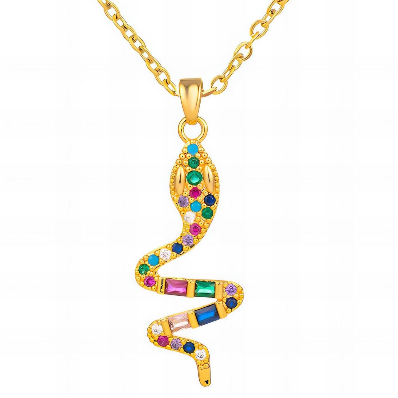 Colier Snake Color din Inox placat cu AUR 18K