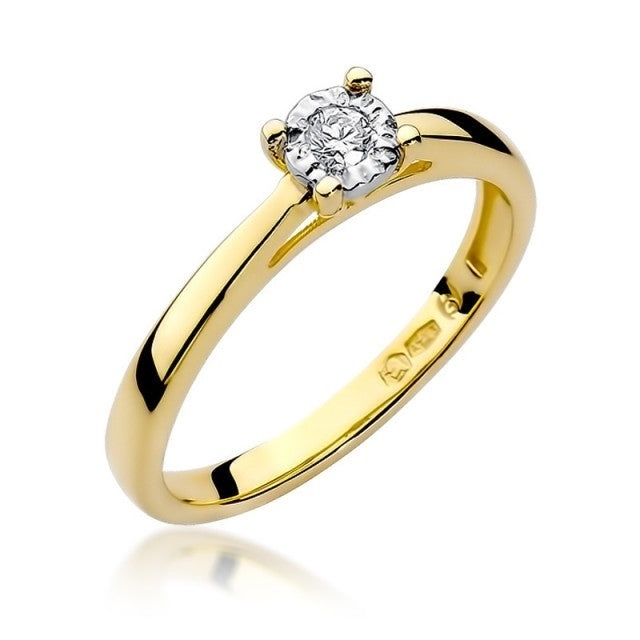 Inel Aur 14K cu Diamant Natural 0.08 ct