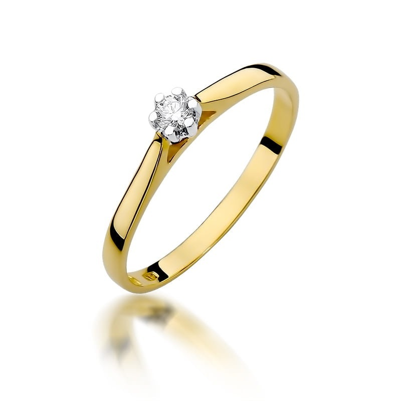 Inel Aur 14K cu Diamant Natural 0.10 ct