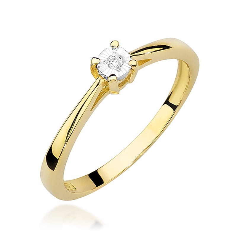Inel Aur 9K cu Diamant Natural 0.02 ct