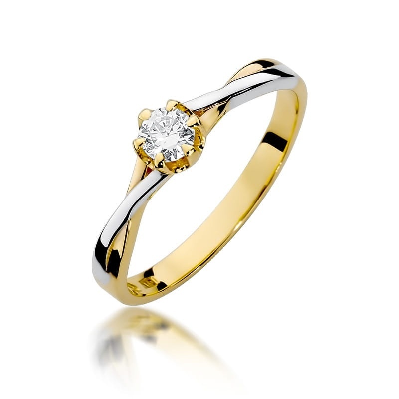 Inel Aur 9K cu Diamant Natural 0.20 ct