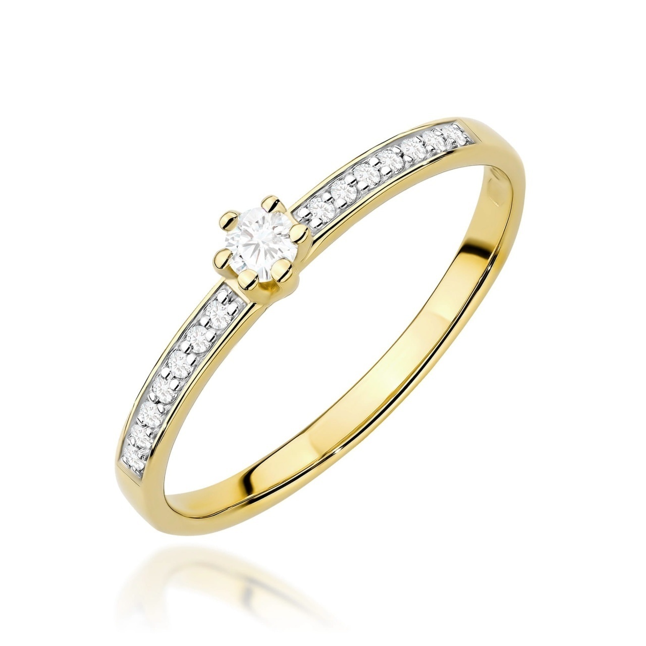 Inel Aur 9K cu Diamante de Laborator 0.17 ct