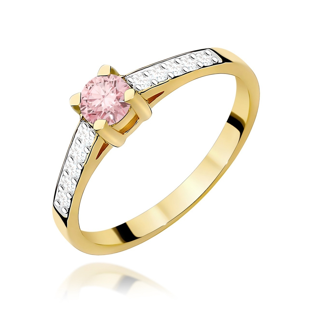 Inel Aur 9K cu Diamante de Laborator 0.45 ct