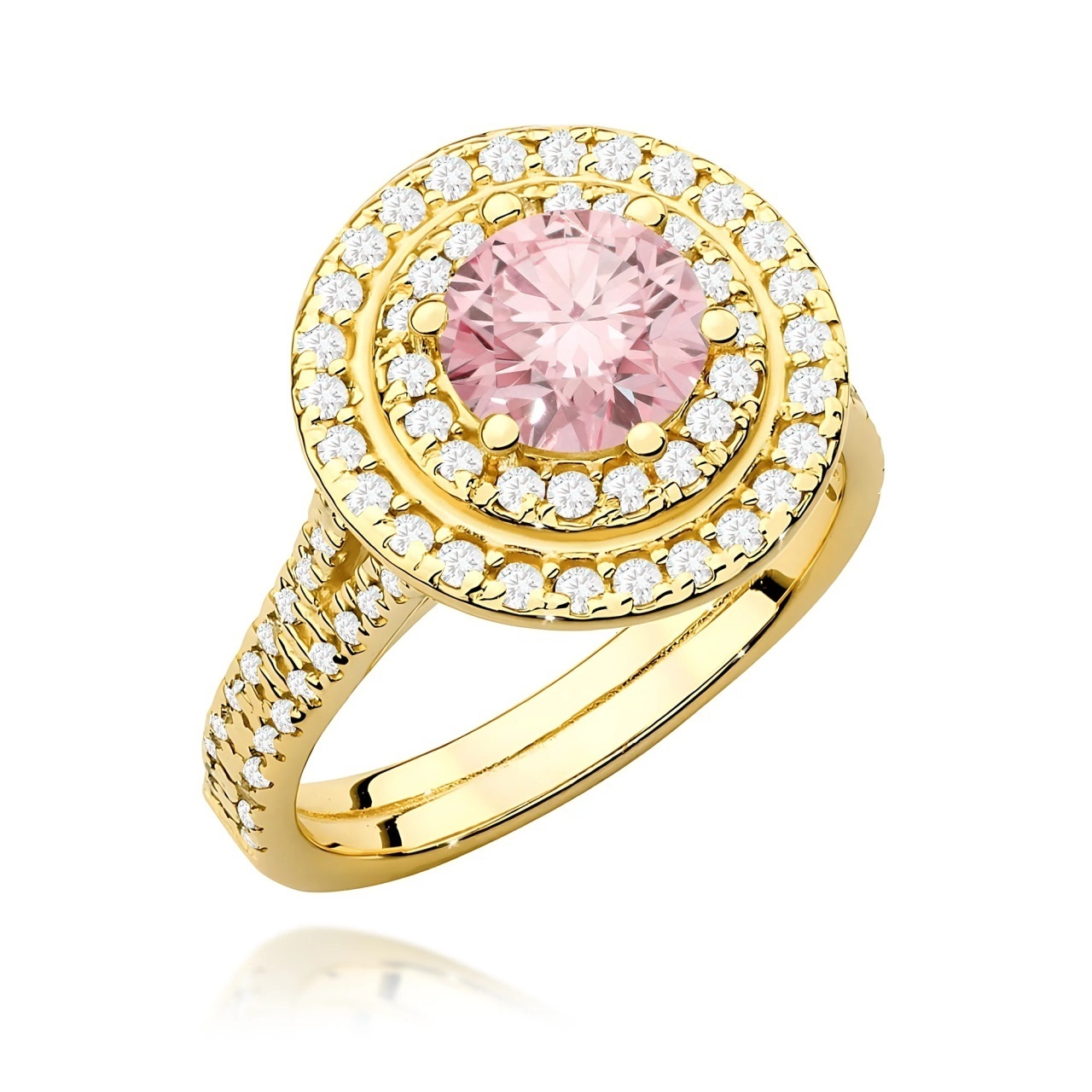 Inel Aur 9K cu Diamante Roz de Laborator 1.63 ct