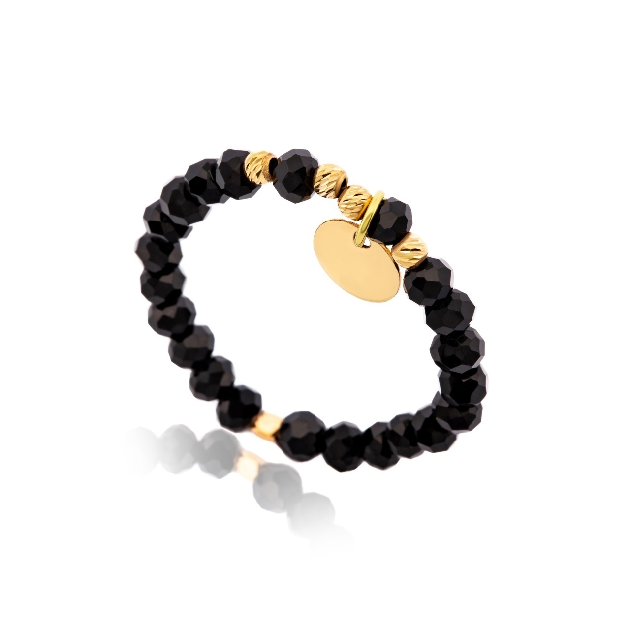 Inel Glass cu Charm din Aur 14k - Banut + bilute