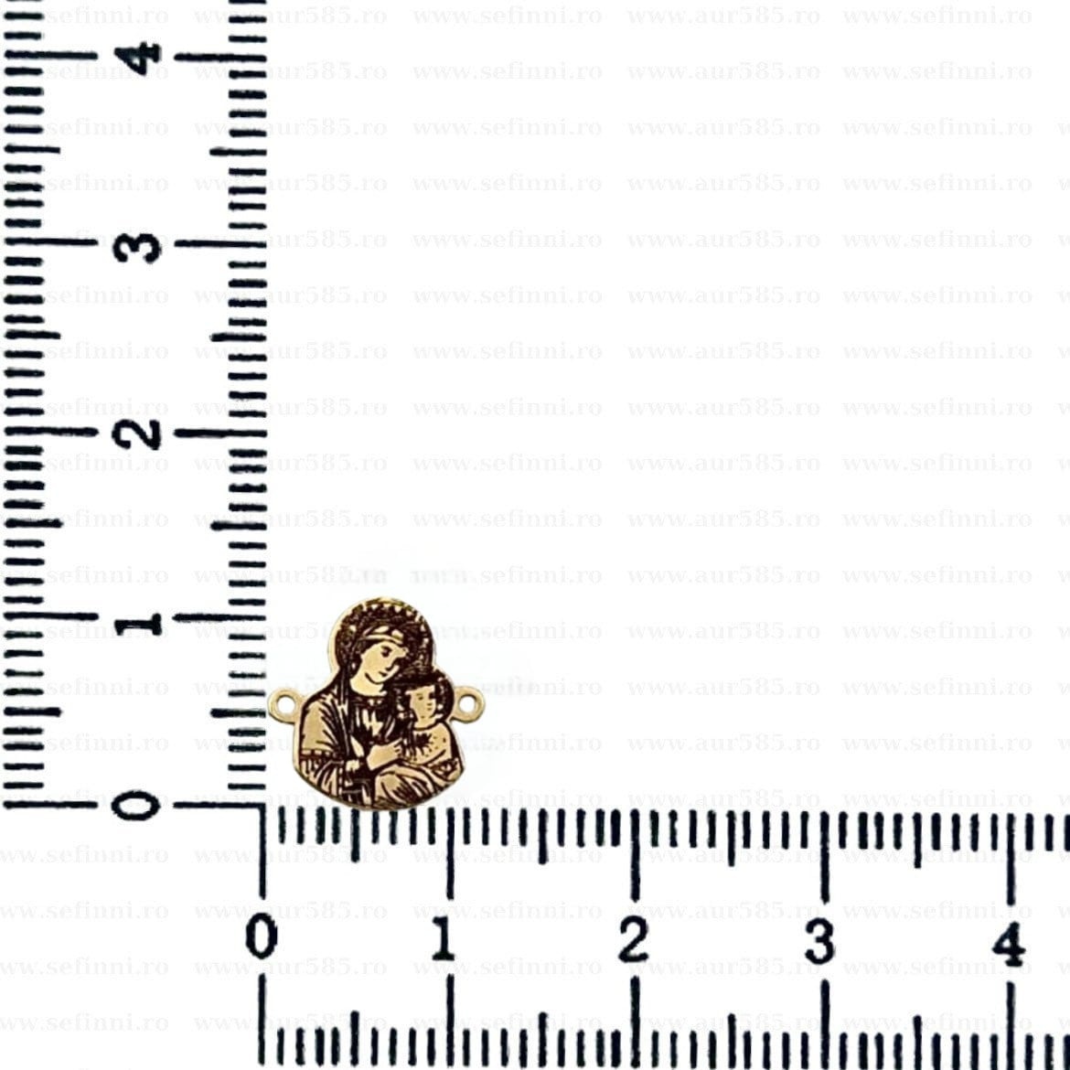 Link din aur 14k - pentru bratara - iconita Fecioara Maria